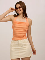 Women's Pink Party Skinny Fit Solid Top