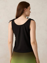 Women's Black Casual Regular Fit Solid Top