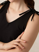 Women's Black Casual Regular Fit Solid Top
