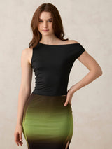 Women's Black Casual Skinny Fit Solid Top