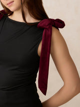 Women's Black Party Solid Sleeveless Top