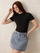 Women's Black Casual Slim Fit Solid Top