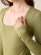 Women's Green Casual Slim Fit Solid Top