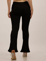 Women's Black Casual Regular Fit Solid Trouser