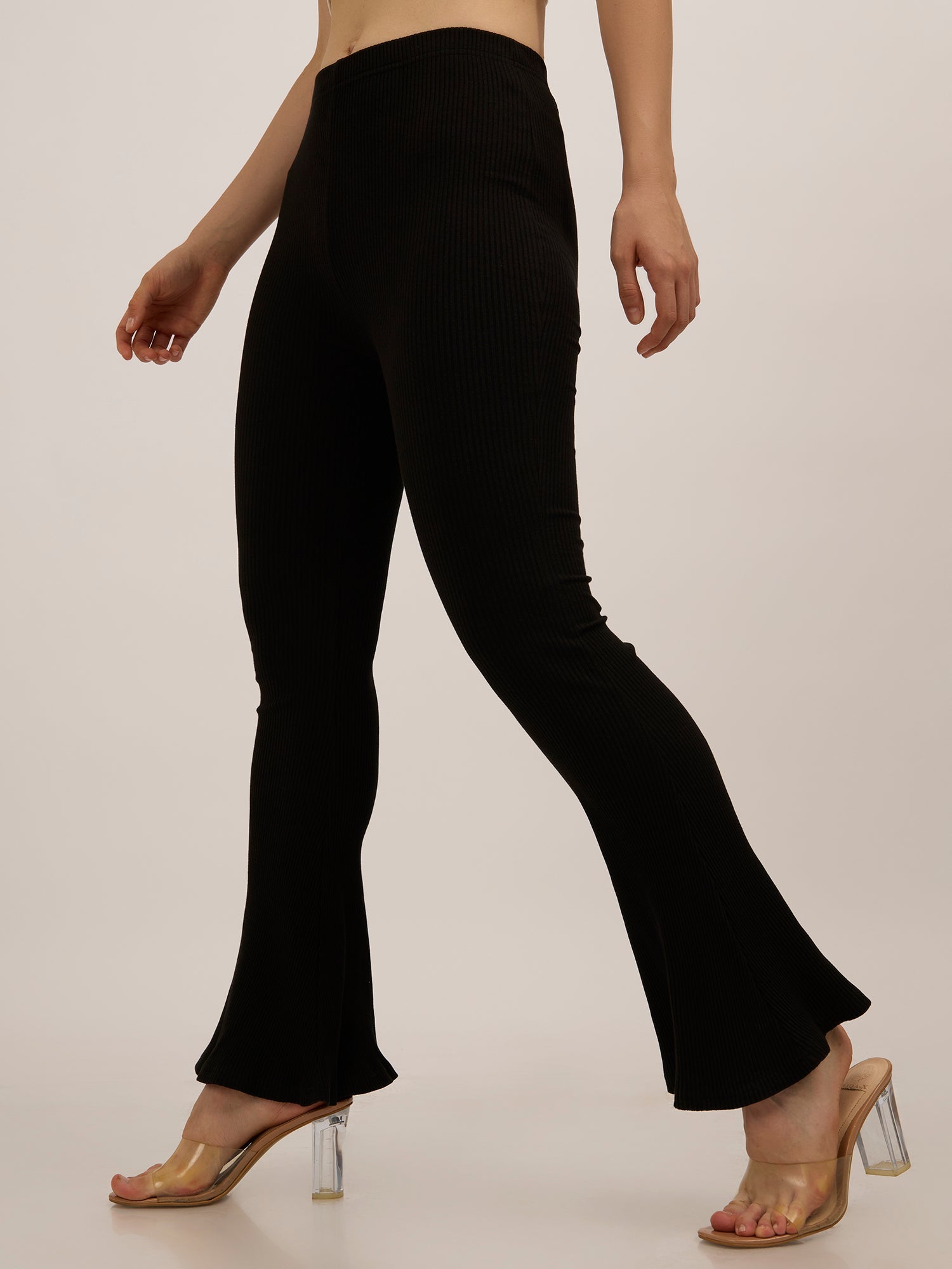 Women's Black Casual Regular Fit Solid Trouser