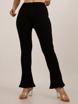 Women's Black Casual Regular Fit Solid Trouser