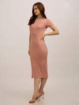 Women's Pink Casual Bodycon Solid Dress