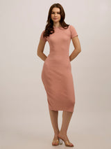 Women's Pink Casual Bodycon Solid Dress