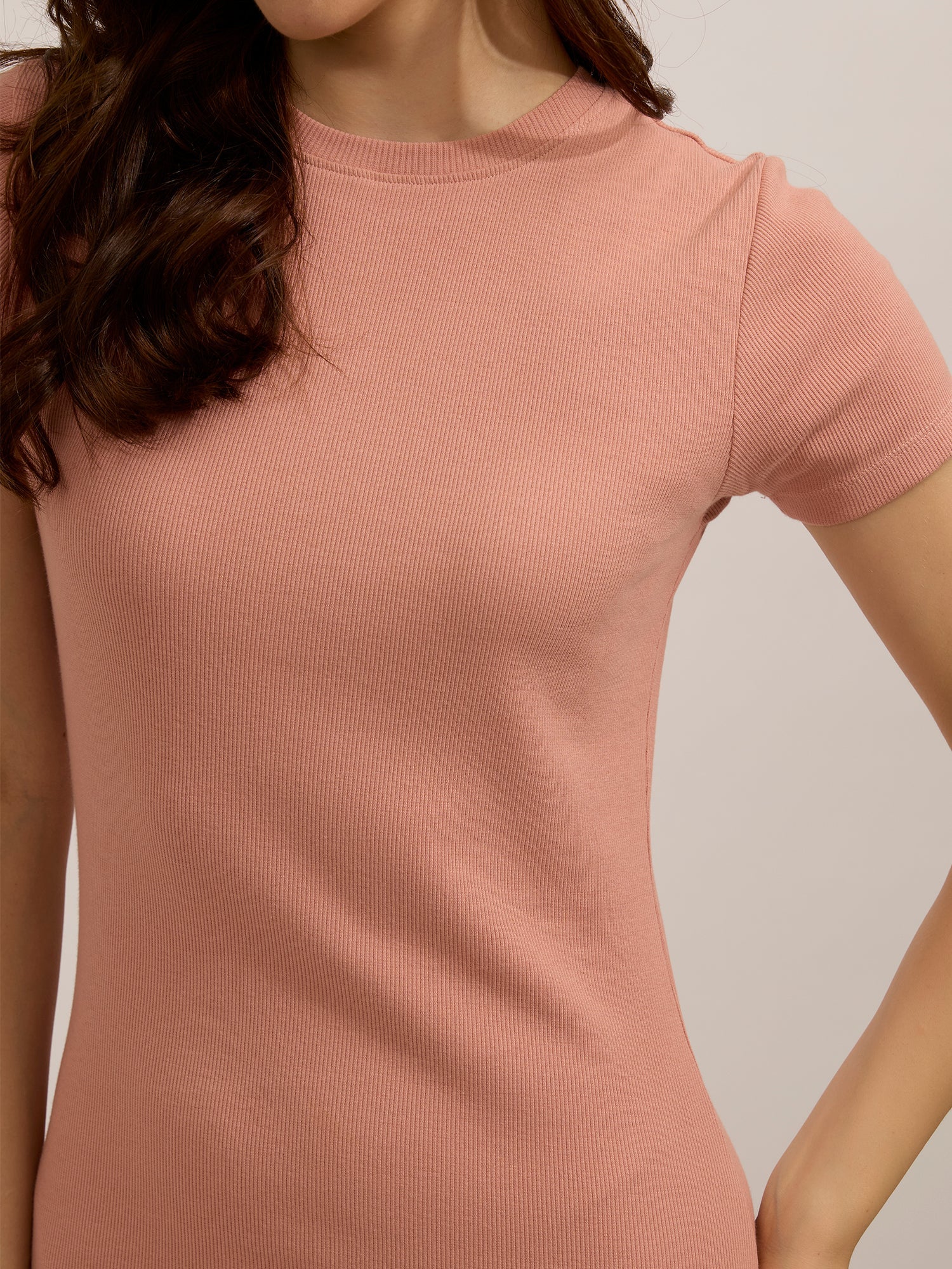 Women's Pink Casual Bodycon Solid Dress