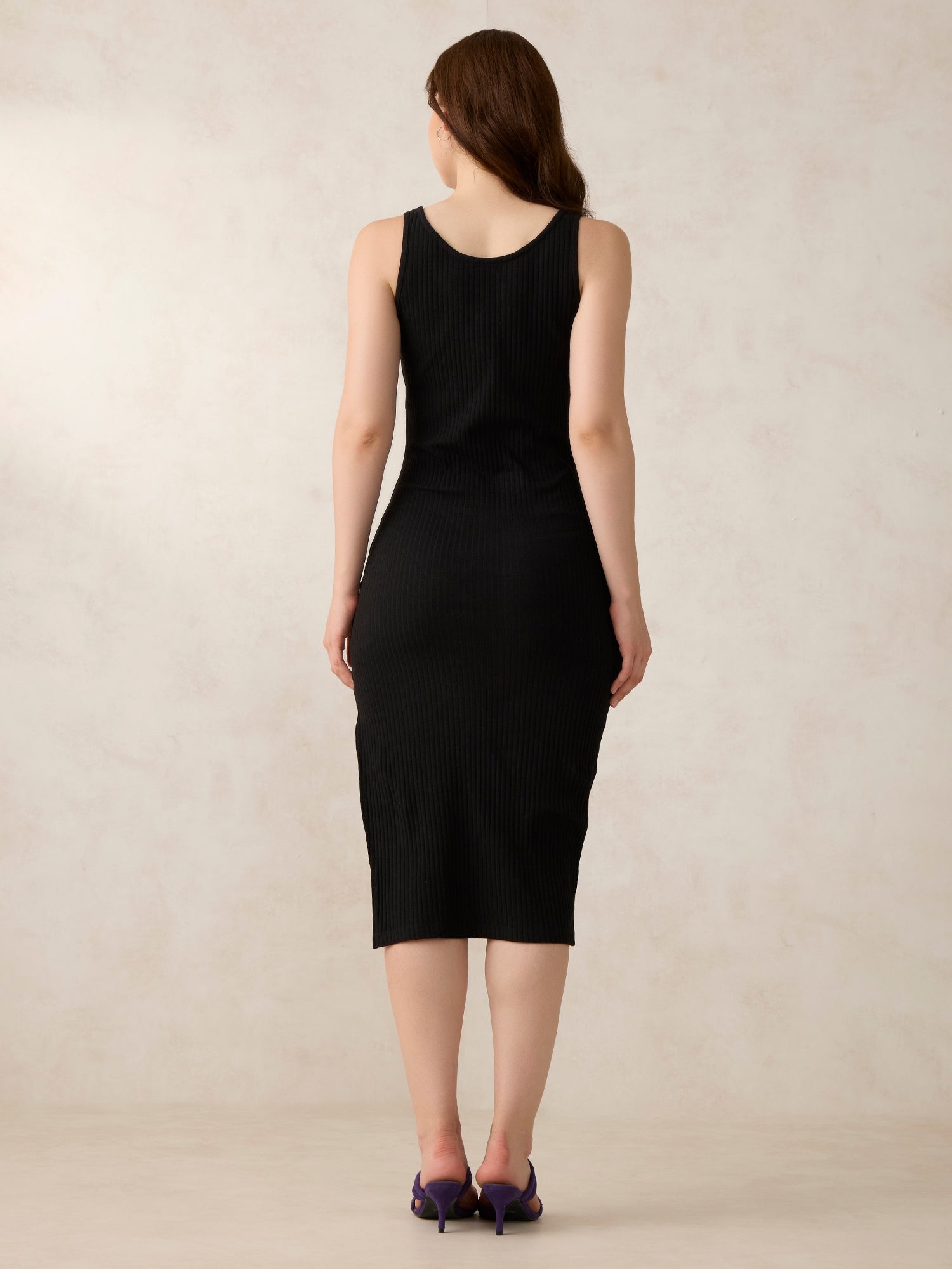 Women's Black Casual Bodycon Solid Dress