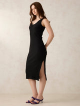 Women's Black Casual Bodycon Solid Dress