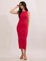 Women's Pink Casual Bodycon Solid Dress
