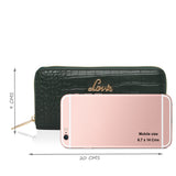 Women's Green Casual Textured Wallet