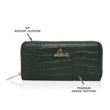 Women's Green Casual Textured Wallet