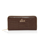 Women's Brown Casual Textured Wallet