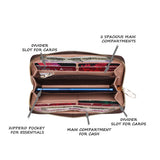Women's Brown Casual Textured Wallet