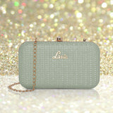 Women's Green Party Solid Clutch