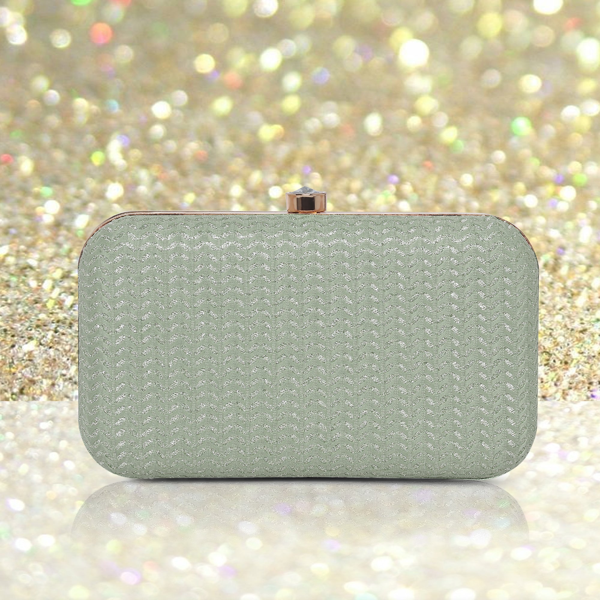 Women's Green Party Solid Clutch