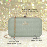 Women's Green Party Solid Clutch