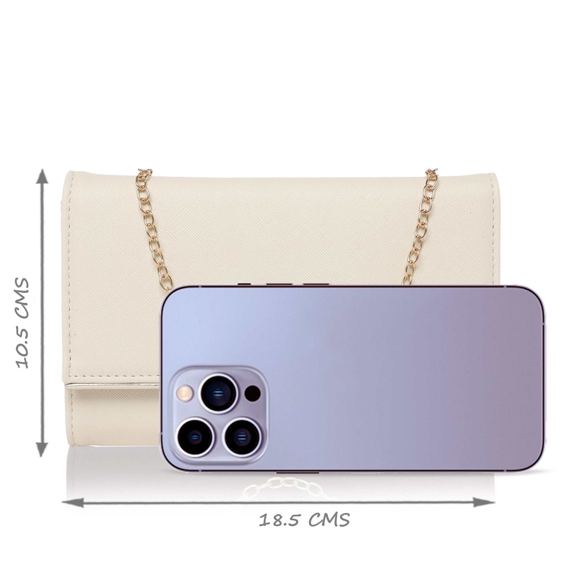 Women's Off White Party Solid Clutch