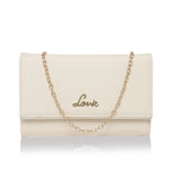 Women's Off White Party Solid Clutch
