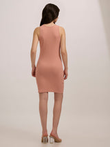 Women's Pink Casual Bodycon Solid Dress