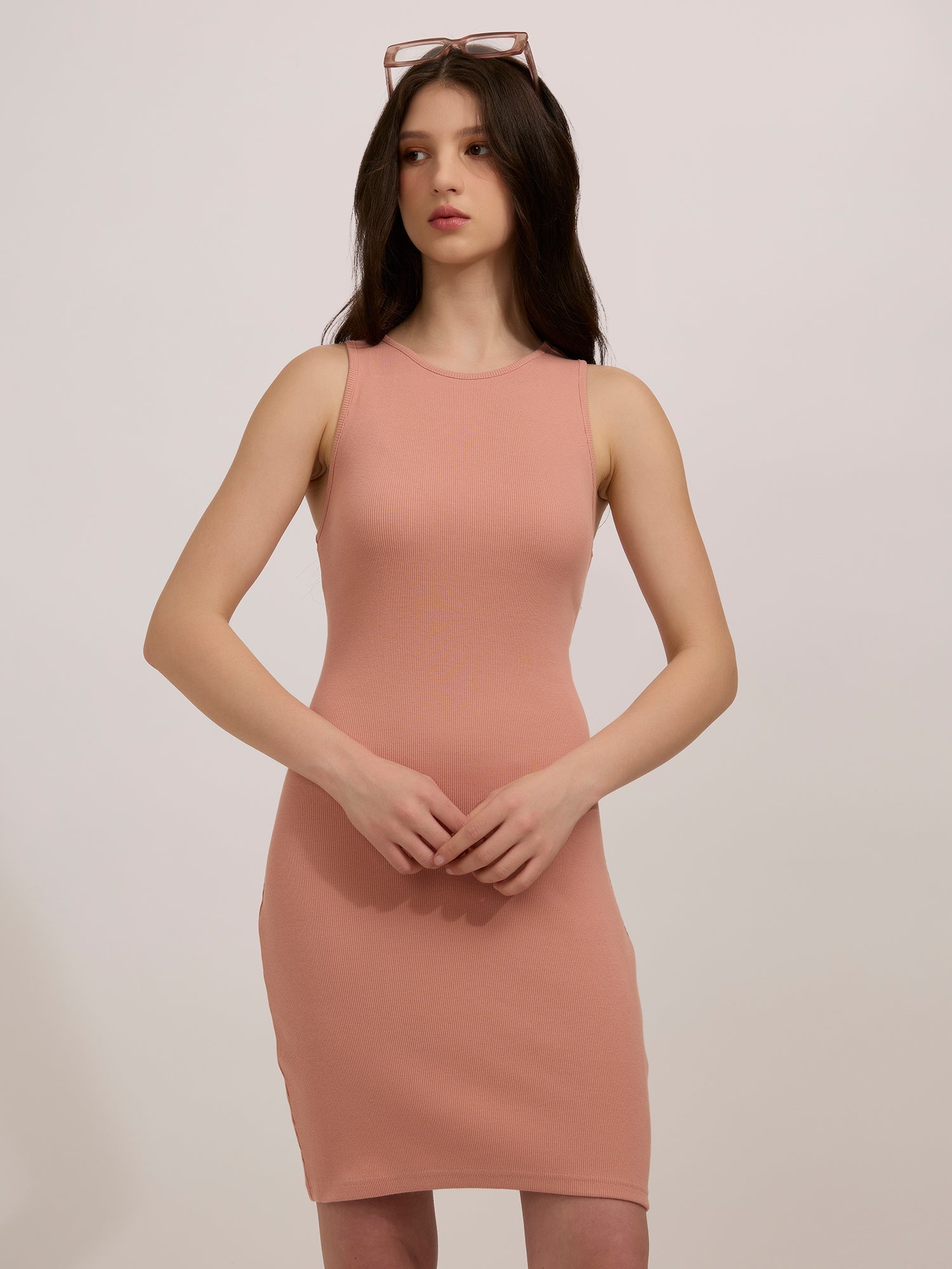 Women's Pink Casual Bodycon Solid Dress