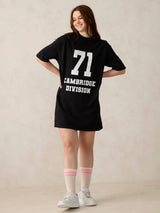 Women's Black Casual Relaxed Fit Printed Dress