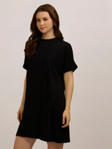 Women's Black Casual Regular Fit Solid Dress