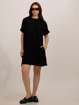 Women's Black Casual Regular Fit Solid Dress