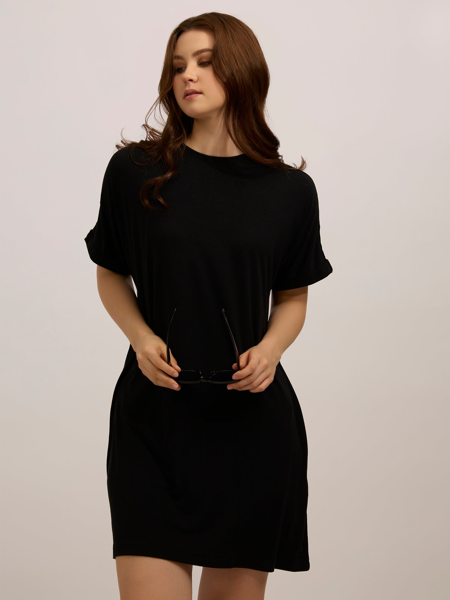 Women's Black Casual Regular Fit Solid Dress