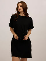 Women's Black Casual Regular Fit Solid Dress
