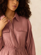 Women's Beige Mini Utility Detail Dress