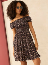 Women's Black Casual A-Line Dress