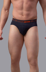 Men's Grey Mid-Rise Solid Brief