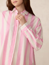 Women's Pink Striped Oversized Shirt