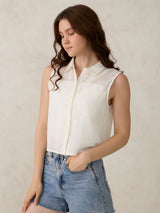 Women's White Casual Regular Fit Solid Shirt