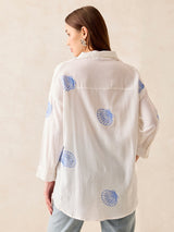 Women's White Oversized Full Sleeved Shirt