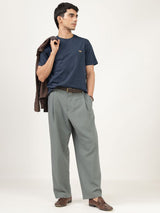 Men's Blue Casual Slim Fit Solid Half Sleeves Tshirt