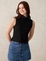 Women's Black Casual Fitted Solid Top