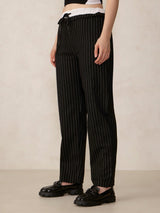 Women's Black Casual Wide Leg Trouser