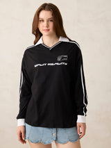 Women's Black Varsity Graphic Tshirt
