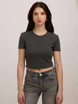 Women's Grey Casual Slim Fit Solid Top