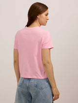 Women's Pink Graphic Regular Tshirt