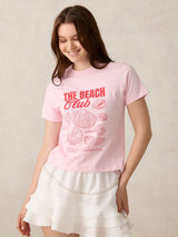 Women's Pink Casual Printed Half Sleeves Tshirt