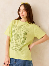 Women's Lime Crew Neck Graphic T-Shirt