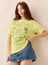 Women's Lime Crew Neck Graphic T-Shirt