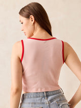 Women's Pink Crew Neck Graphic T-Shirt