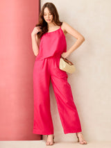 Women's Pink Casual Co-ords Set