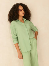 Women's Green Oversized Shirt and Pant Co-Ords Set